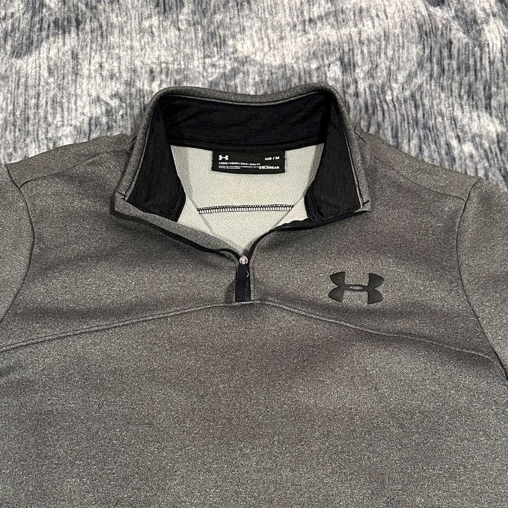 Under Armour Charcoal Quarter-Zip Pullover VGUC - Picture 4 of 9